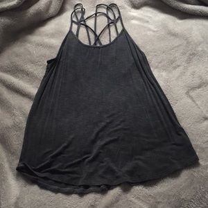 Grey strappy tank top